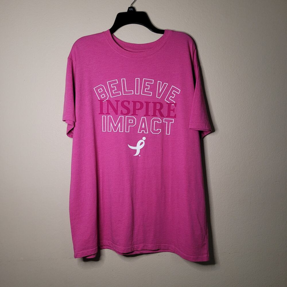 Susan G Komen Pink 'Believe Inspire Impact' T-Shirt Women's XL